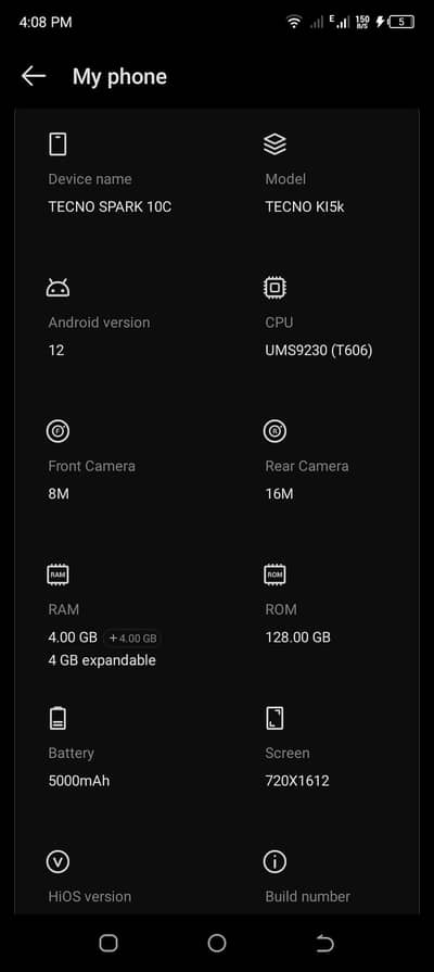 TECNO SPARK 10C 4+4/128