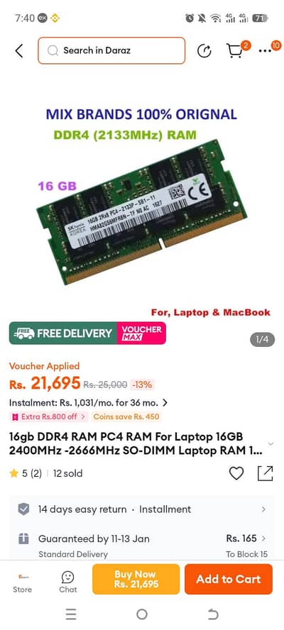 New Laptop RAM 16gb DDR4