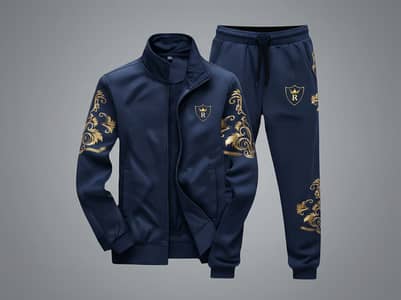  2 Pcs Men’s Fleece Zipper Track Suit 