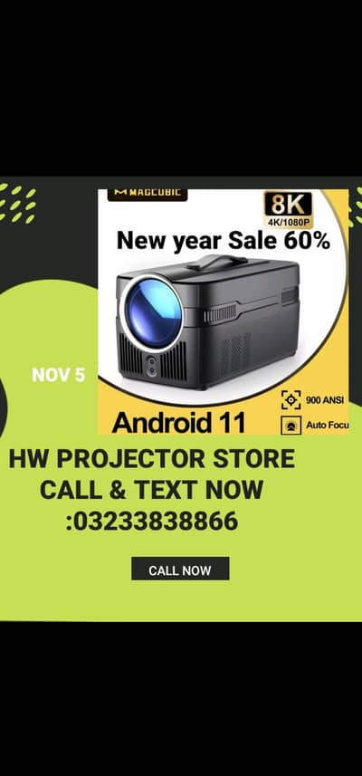 HY 450C MAGCUBIC 8K HD SHORT THROW MULIYMEDIA CINEMA ANDROID BOX PACK