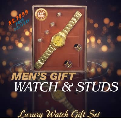 Luxury Stylish Watch Set with Studs