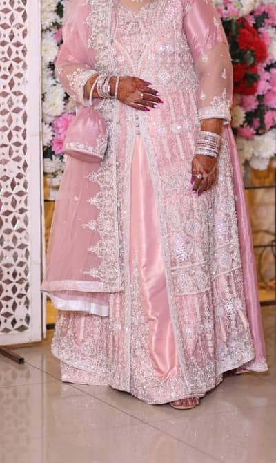 Bridal/Party wear Heavy Embroided Maxi - Light Pink
