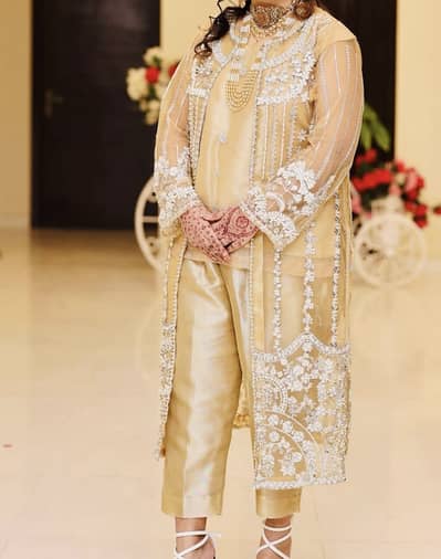 Golden colour coat style dress