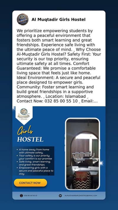 Safe Accommodation for Girls Isb