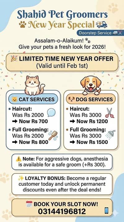 cat and dog cutting and grooming at your door step