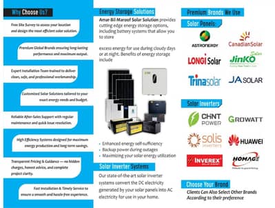 we provide you Premimum Hybrid and Ongrid solar system.