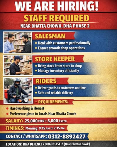 salesman/Store keepar/Rider