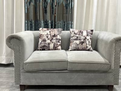 2 seater grey sofa set
