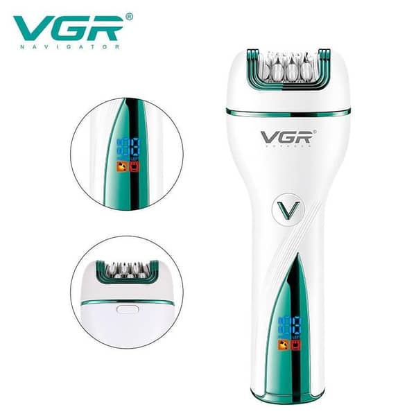 VGR V-728 3-in-1 Women's Electric Epilator and Shaver for Legs, Body, and Facial Hair Removal