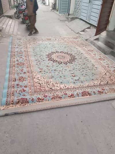 Nain Persian Rug Turquoise 300×250cm
