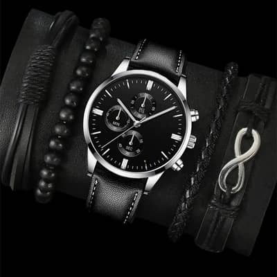 Stylish Men’s Watch + 5 Bracelets ⌚