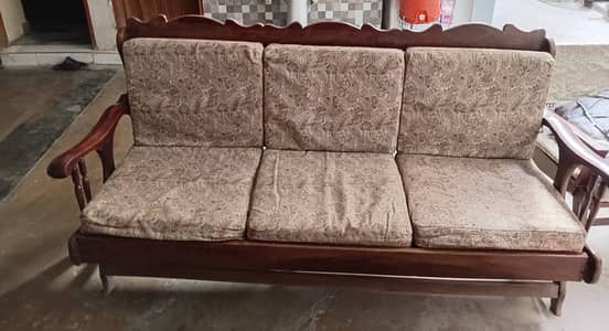 05-Seater Sofa Set With 2 Wooden Chairs