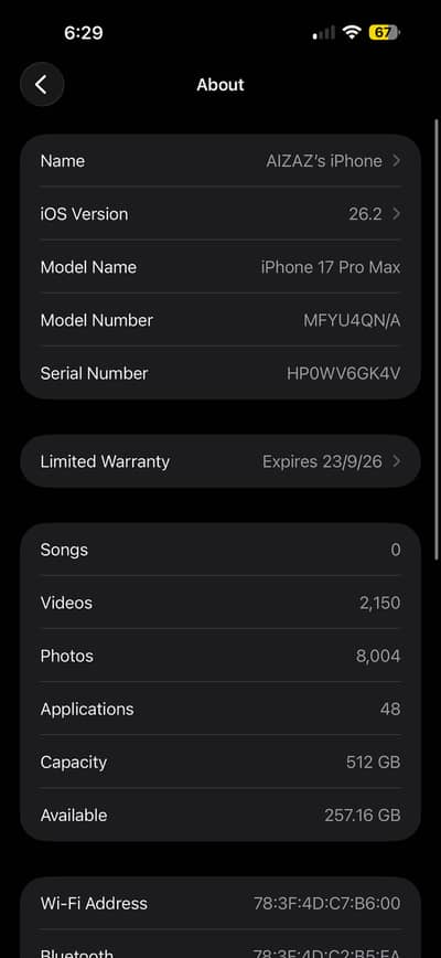 17 Pro Max 4 months sim active