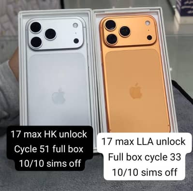 iphone 17 pro max Silver Hk orange LLA unlock sims off
