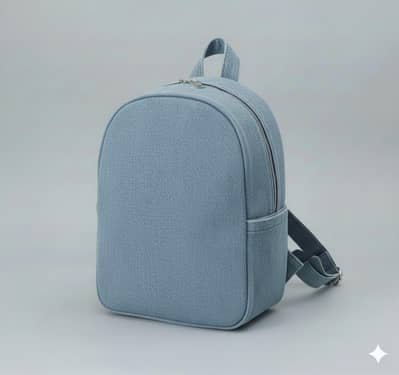 L blue D blur and black demin cloth mini backpack for girl