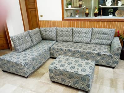 L-Shape Sofa Set with Detachable Ottoman | Used | Rawalpindi