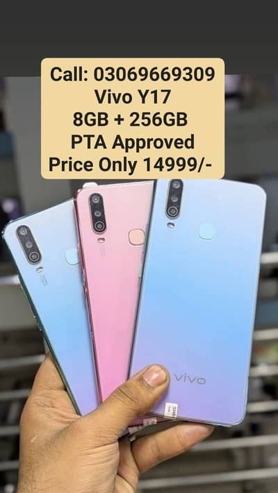 Vivo Y17 PTA Approved With Box 10by10 8GB + 256GB With Warranty