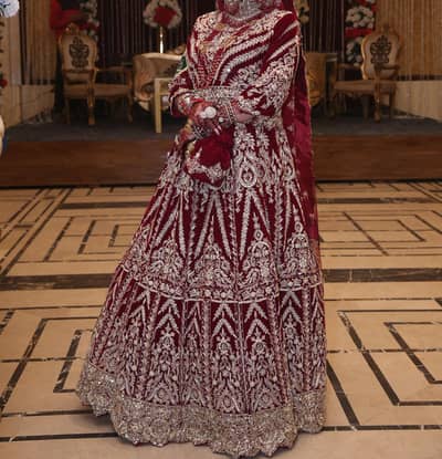 Velvet bridal lehnga