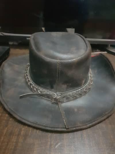 leather cowboy hat