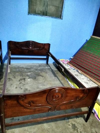 a pair of single bed