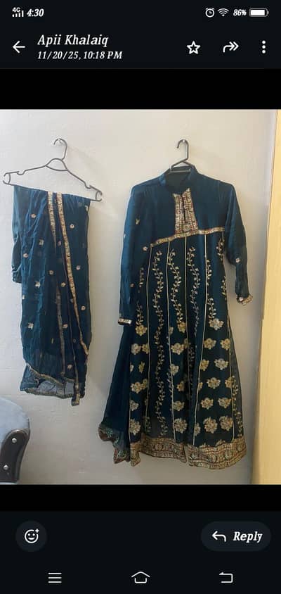 3piece chiffon embroidered  suit