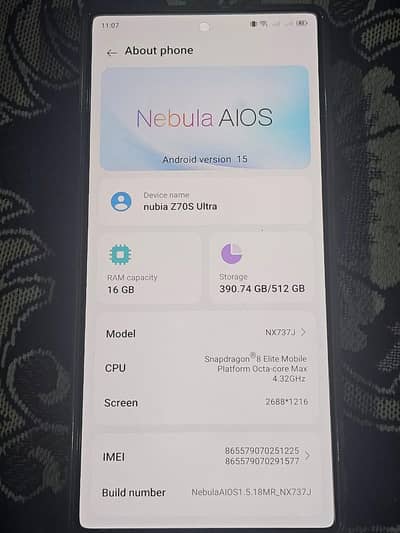 Nubia Z70S Ultra – 10/10 Mint Condition with Box