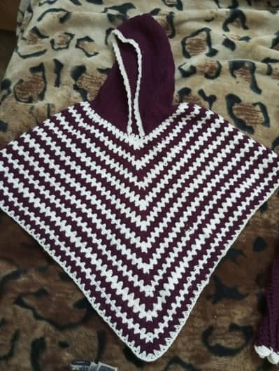 Hand made Crochet work frock and cap shawl for sale