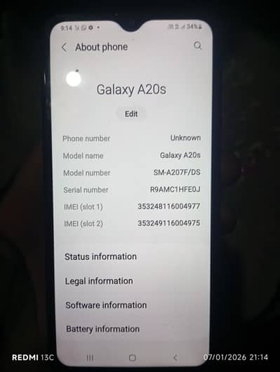 Samsung a20s