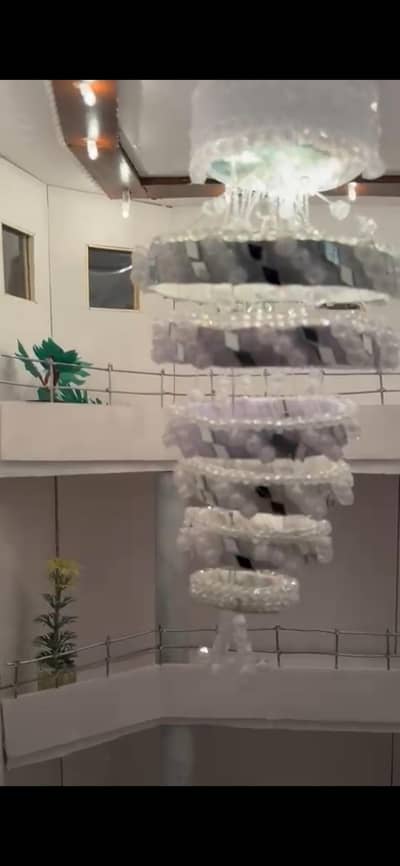 Detailed Interior Miniature Model  Custom Pearl Chandelier Design