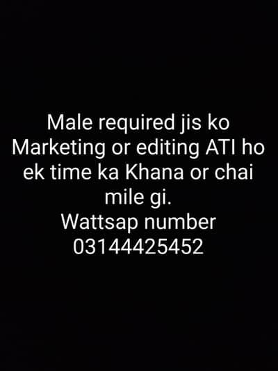 Marketing ke Liye male required