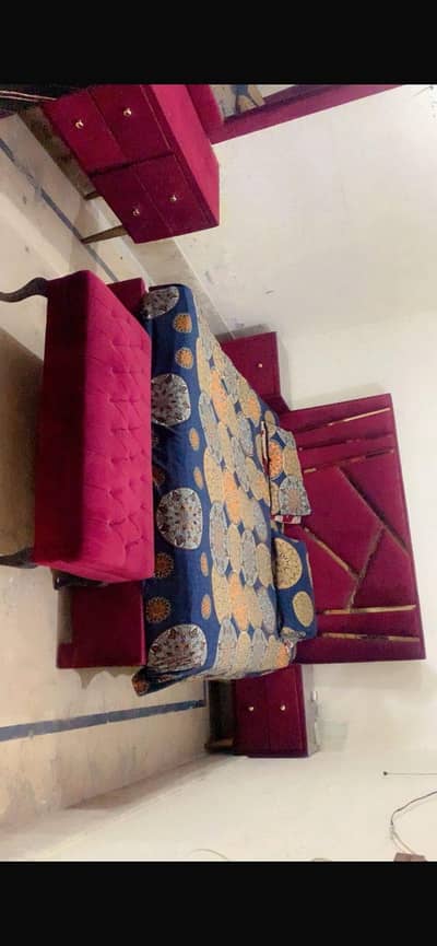 bed set with dressing table and couch