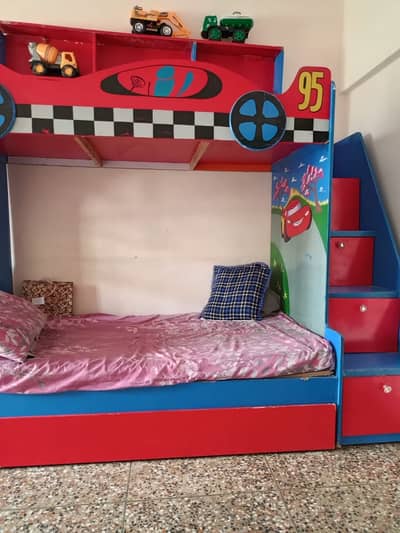 Kids triple bed for sell in very good condition with single mattress