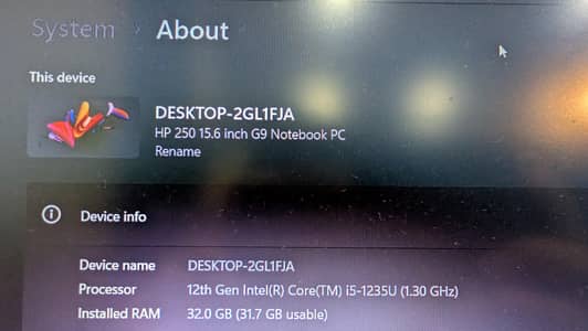 HP 250 15.6 Inch G9 Notebook 12th Gen