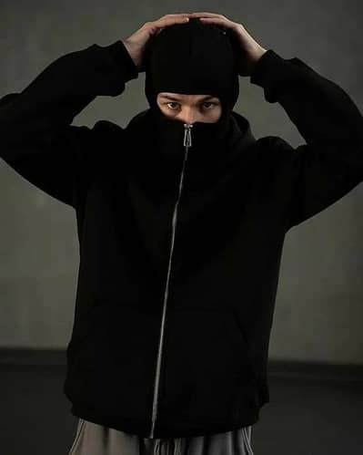 Ninja Style Premium Heavyweight Black Fleece Zipper Hoodie