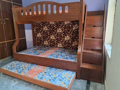 Wooden bunk bed