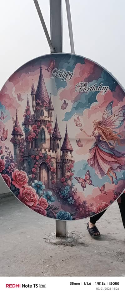 birthday backdrop for girl's 6×6