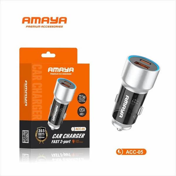 Dual Port Car Charger ACC 05  Quick Charge Car Adapter for iPhone, Android & Other Devices