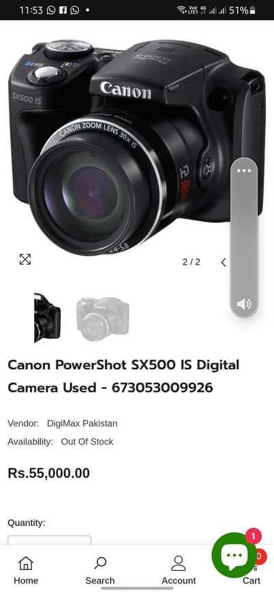 canon sx500 power shot  full HD camera