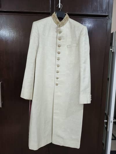 Bonanza Satrangi Sherwani Set with Kulla and Khussa (1 time worn)l