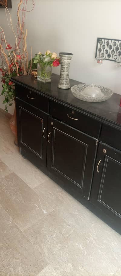 Side Table with 3 Draz Black color For Sale
