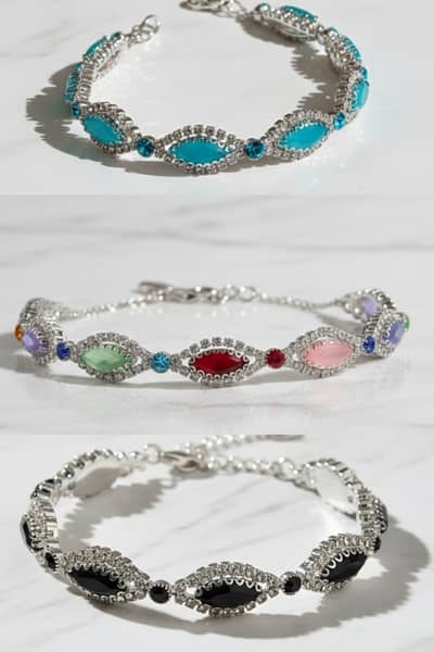 Luxury Crystal Link Bracelet for Women | Party Wear Rhinestone