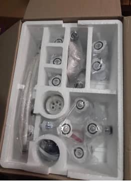 Classic PVC Head Brass Bath Set 7 Piece Complete With Pipe Shower