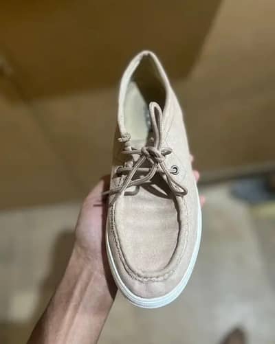 soda suede peach boat shoes