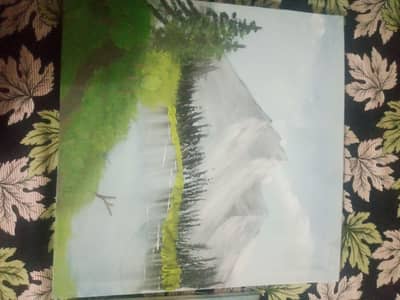 Beautiful Painting of distant mountains