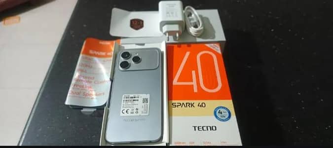 Tecno spark 40 full box 10/10 45watt charger