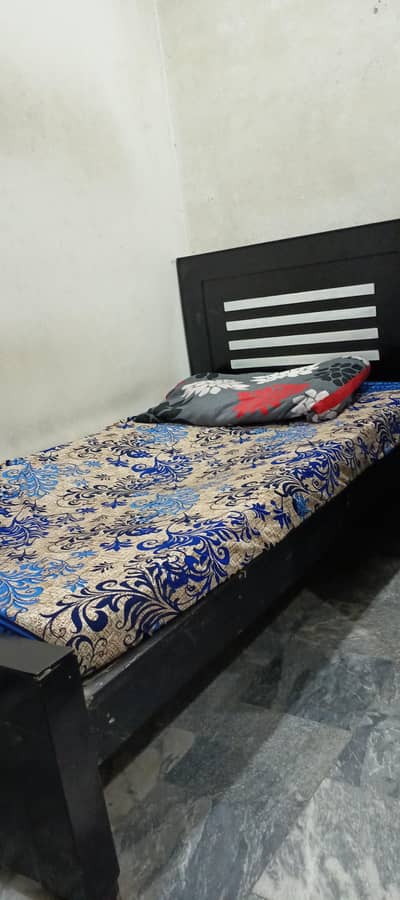 Single Bed with 4 inch Hard Mattress Ok condition