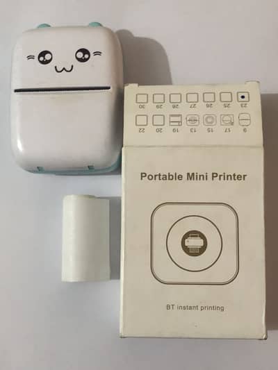 Mini thermal printer with 1 full roll of thermal paper