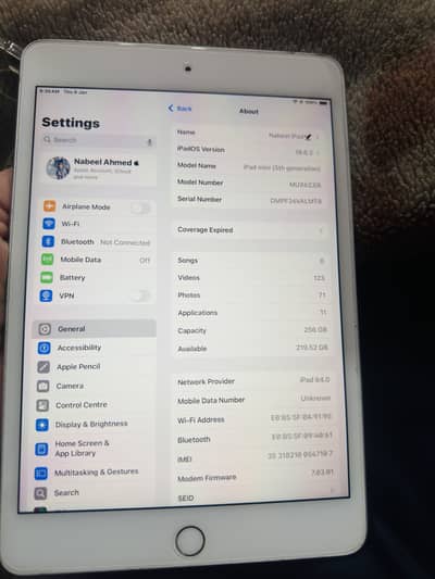 Apple iPad mini 5 256GB Silver – Excellent Condition