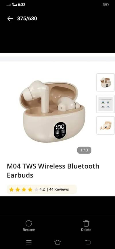 Earbuds M04 Bluetooth 999 delivery free Oder now 03120590580