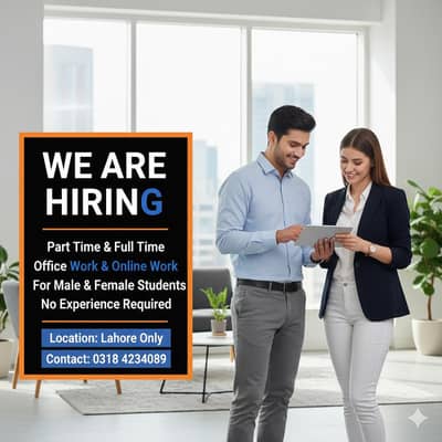 Job opportunity for Males and Females online work from home and office